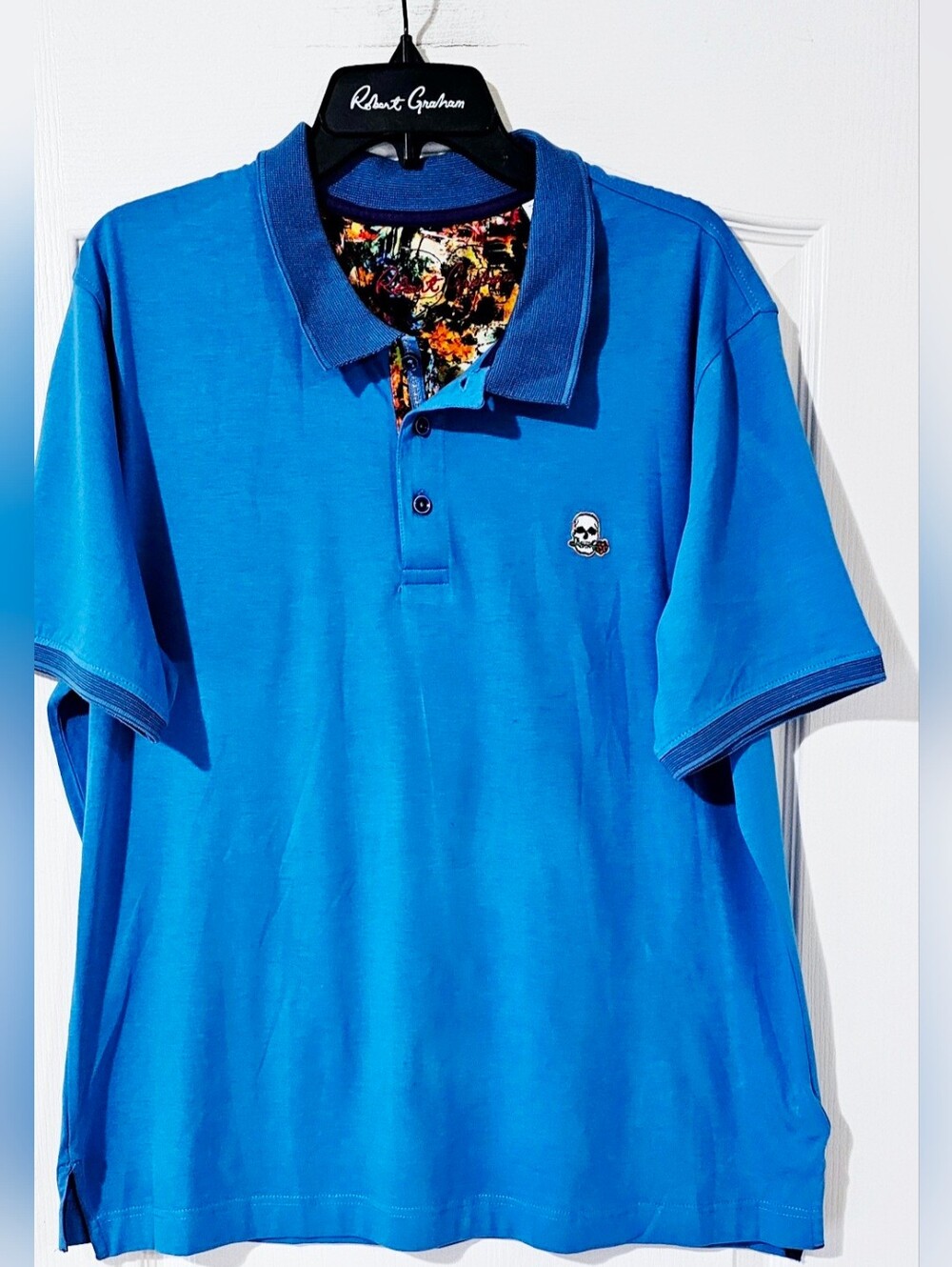 Robert Graham Bright Blue Polo with Contrast Trim